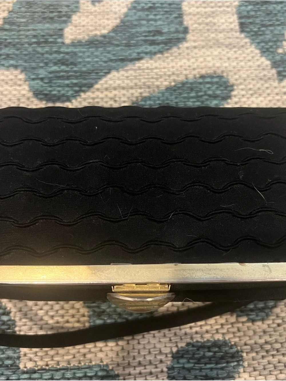 Vtg Black Women’s Box Clutch